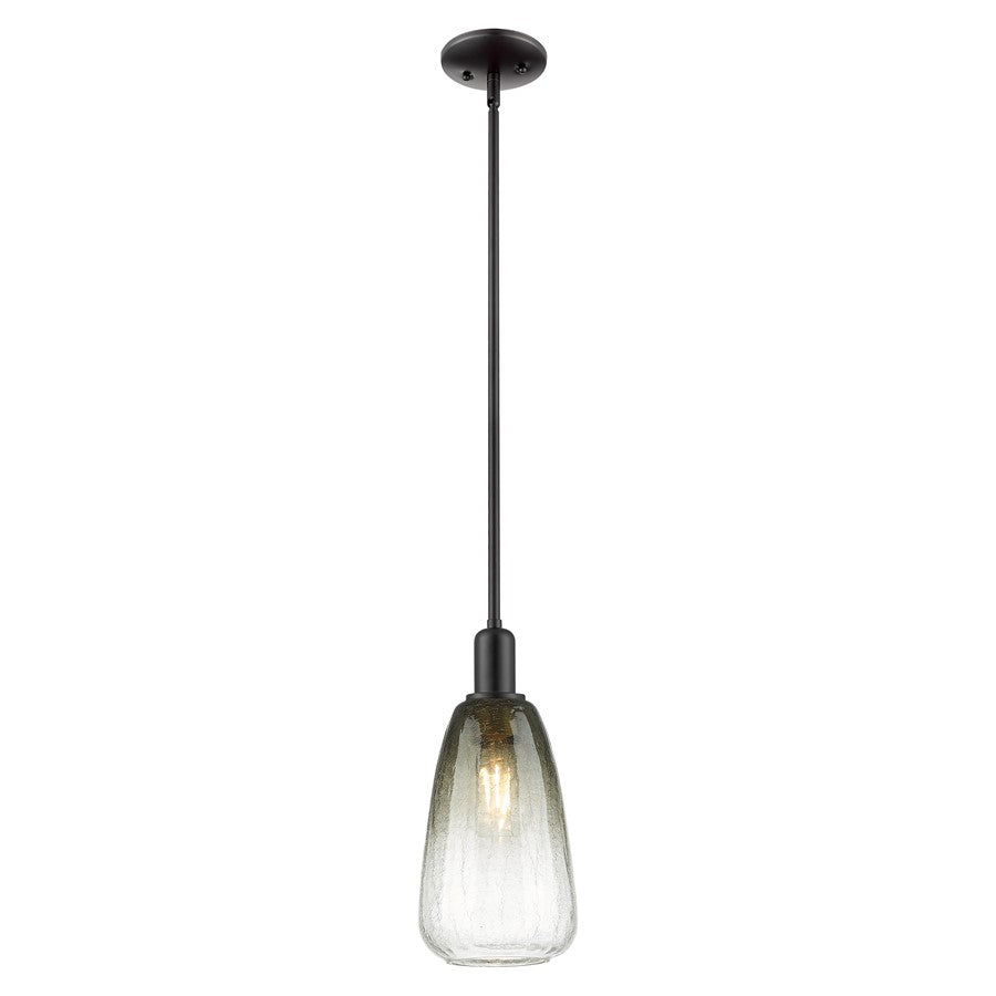 Innovations Brookhaven Almond 6" Stem Mini Pendant, BK/ST - 716-1S-BK-G480-6SL