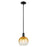 Innovations Brookhaven Globe 8" Stem Mini Pendant, BK/AM - 716-1S-BK-G483-8AM