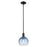 Innovations Brookhaven Globe 8" Stem Mini Pendant, BK/Blue - 716-1S-BK-G483-8SB