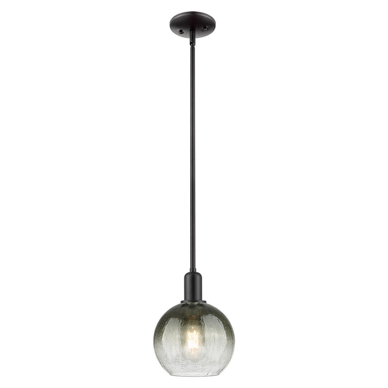 Innovations Brookhaven Globe 8" Stem Mini Pendant, BK/ST - 716-1S-BK-G483-8SL