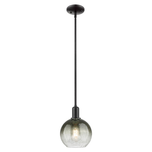 Innovations Brookhaven Globe 8" Stem Mini Pendant, BK/ST - 716-1S-BK-G483-8SL