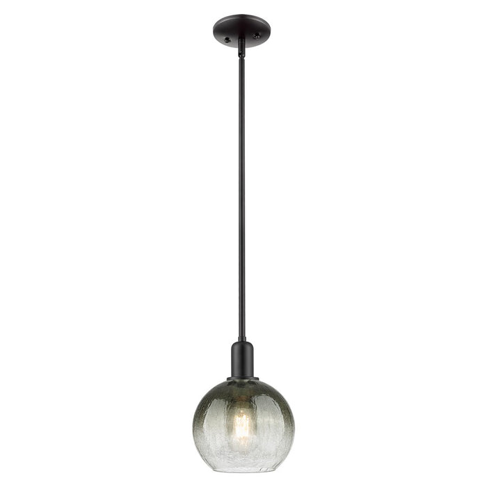 Innovations Brookhaven Globe 8" Stem Mini Pendant, BK/ST - 716-1S-BK-G483-8SL