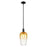 Innovations Brookhaven Flute 7" Stem Mini Pendant, BK/AM - 716-1S-BK-G484-7AM