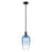 Innovations Brookhaven Flute 7" Stem Mini Pendant, BK/Blue