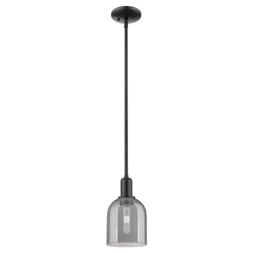 Innovations Bella 6in 1-Light Mini Pendant | Industrial Matte Black Steel and Light Smoke Glass | Kitchen Island & Dining Room | Model 716-1S-BK-G558-6SM
