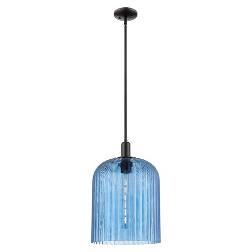 Innovations Bridal Veil 12" Stem Mini Pendant, Black/Blue - 716-1S-BK-G559-12BL