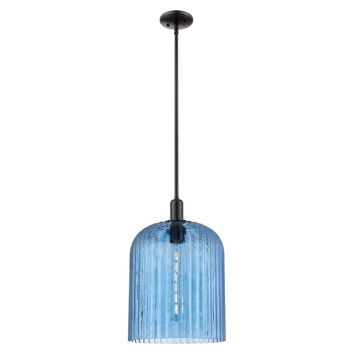 Innovations Bridal Veil 12" Stem Mini Pendant, Black/Blue - 716-1S-BK-G559-12BL