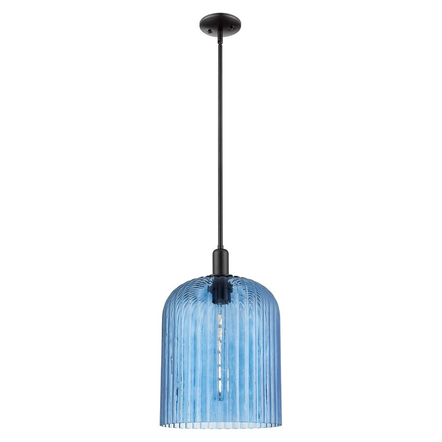Innovations Bridal Veil 12" Stem Mini Pendant, Black/Blue - 716-1S-BK-G559-12BL
