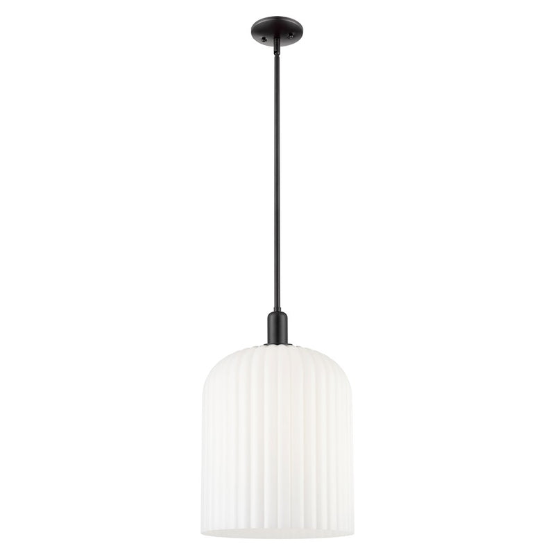 Innovations Bridal Veil 12" Stem Mini Pendant, BK/WH - 716-1S-BK-G559-12GWH