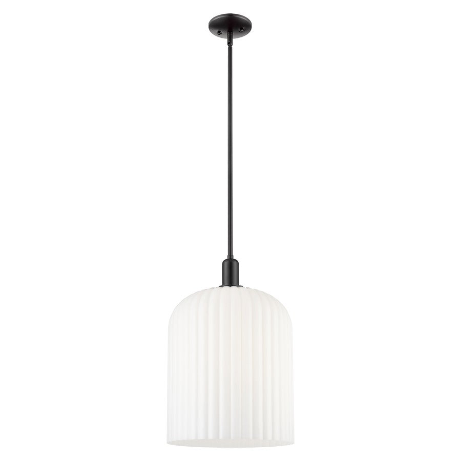 Innovations Bridal Veil 12" Stem Mini Pendant, BK/WH - 716-1S-BK-G559-12GWH
