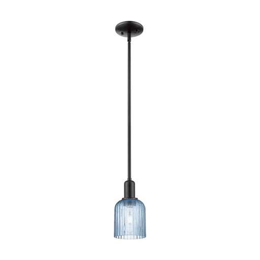 Innovations Bridal Veil 1Lt 5" Stem Mini Pendant, BK/BL - 716-1S-BK-G559-5BL