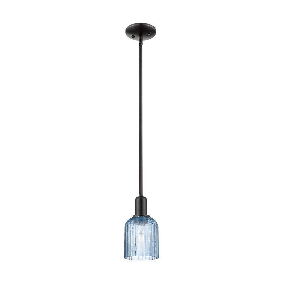 Innovations Bridal Veil 1Lt 5" Stem Mini Pendant, BK/BL - 716-1S-BK-G559-5BL