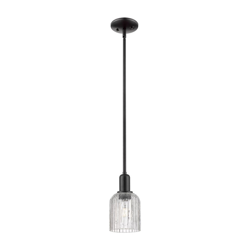 Innovations Bridal Veil 1Lt 5" Stem Mini Pendant, BK/Clear - 716-1S-BK-G559-5CL