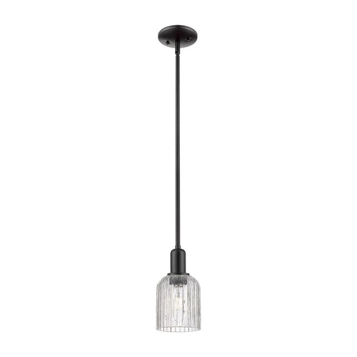 Innovations Bridal Veil 1Lt 5" Stem Mini Pendant, BK/Clear - 716-1S-BK-G559-5CL