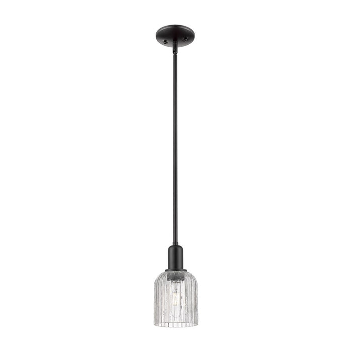 Innovations Bridal Veil 1Lt 5" Stem Mini Pendant, BK/Clear - 716-1S-BK-G559-5CL