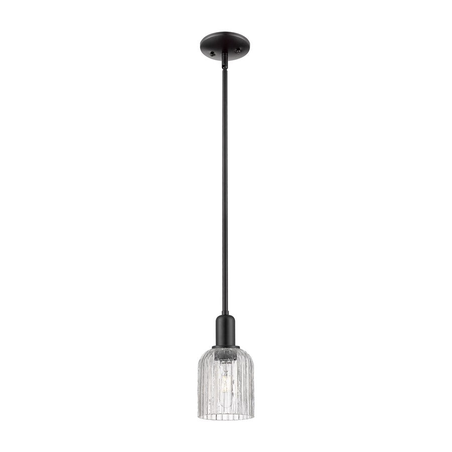 Innovations Bridal Veil 1Lt 5" Stem Mini Pendant, BK/Clear - 716-1S-BK-G559-5CL