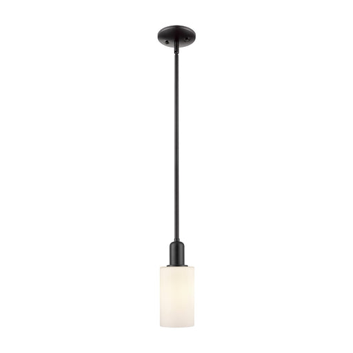 Innovations Clymer 4in 1-Light Mini Pendant | Industrial Matte Black Steel and Matte White Glass | Kitchen Island & Dining Room | 4 | Model 716-1S-BK-G801