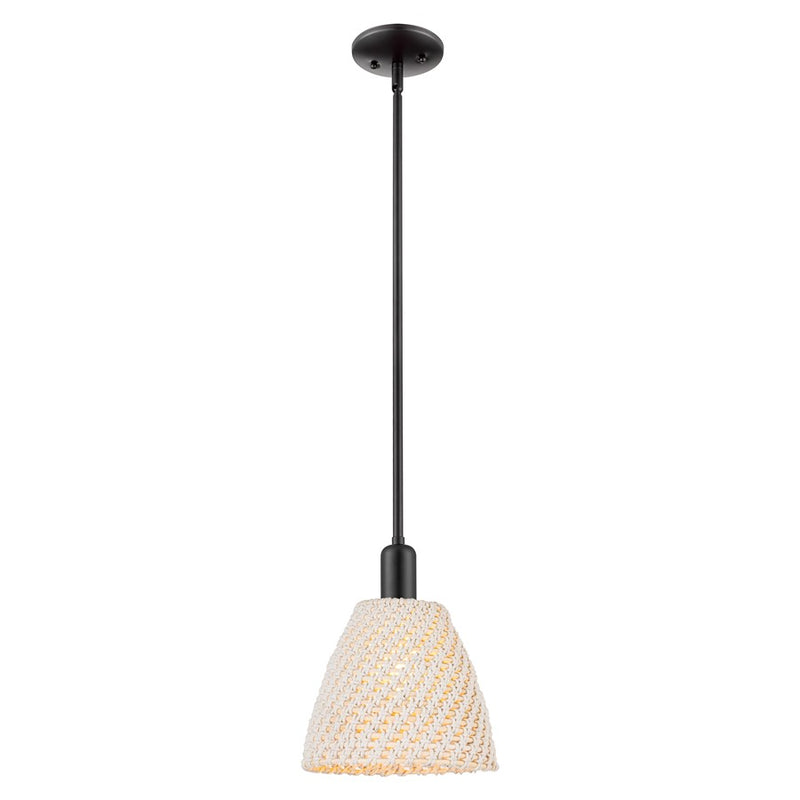 Innovations Natural Ballston Dome 9" Stem Mini Pendant, BK - 716-1S-BK-NBD-9-NAT