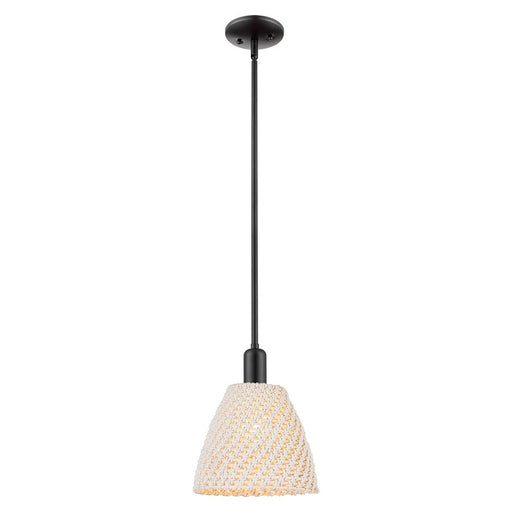 Innovations Natural Ballston Dome 9" Stem Mini Pendant, BK - 716-1S-BK-NBD-9-NAT