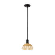 Innovations NB Dome 1Lt 8" Stem Mini Pendant/BK/NF - 716-1S-BK-NBD2-75-NAT