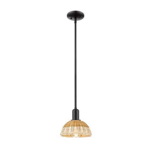 Innovations NB Dome 1Lt 8" Stem Mini Pendant/BK/NF - 716-1S-BK-NBD2-75-NAT