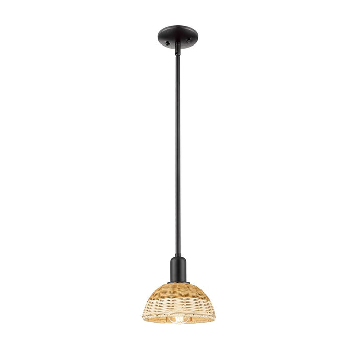 Innovations NB Dome 1Lt 8" Stem Mini Pendant/BK/NF - 716-1S-BK-NBD2-75-NAT