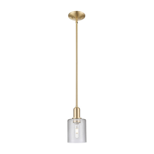 Innovations Cobbleskill 5in 1-Light Mini Pendant | Industrial Champagne Bronze Steel and Clear Glass | Kitchen Island & Dining Room | Model 716-1S-CB-G112
