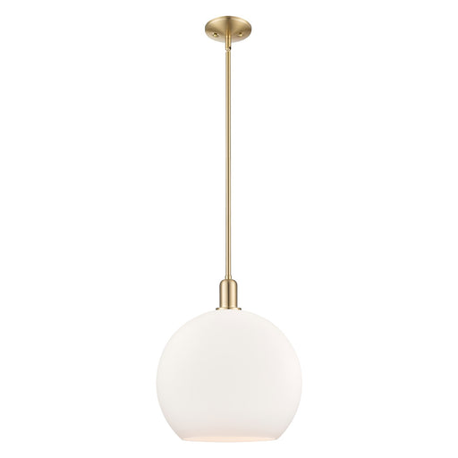 Innovations Athens 14in 1-Light Mini Pendant | Industrial Champagne Bronze Steel and Matte White Glass | Kitchen Island & Dining | Model 716-1S-CB-G121-14
