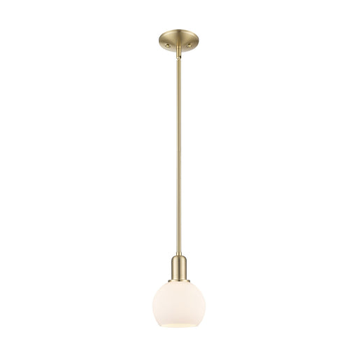 Innovations Athens 6in 1-Light Mini Pendant | Industrial Champagne Bronze Steel and Matte White Glass | Kitchen Island & Dining | Model 716-1S-CB-G121-6