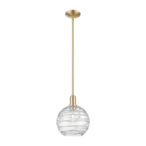 Innovations Athens Deco Swirl 10in 1-Light Mini Pendant | Industrial Champagne Bronze Steel and Clear Glass | Kitchen Island | Model 716-1S-CB-G1213-10CL