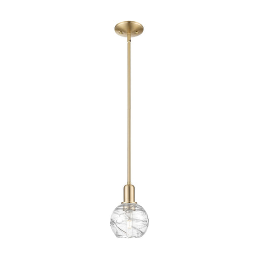 Innovations Athens Deco Swirl 6in 1-Light Mini Pendant | Industrial Champagne Bronze Steel and Clear Glass | Kitchen Island & | Model 716-1S-CB-G1213-6CL
