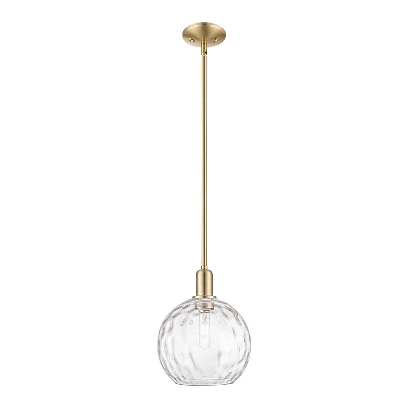Innovations Athens Water Glass 10in 1-Light Mini Pendant | Industrial Champagne Bronze Steel and Clear Water Glass | Kitchen | Model 716-1S-CB-G1215-10