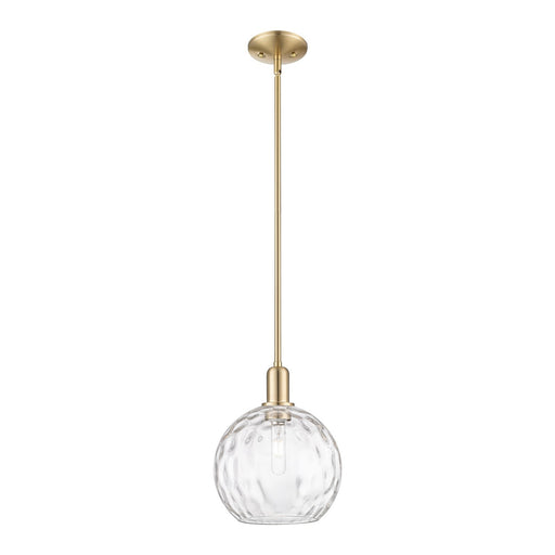 Innovations Athens Water Glass 10in 1-Light Mini Pendant | Industrial Champagne Bronze Steel and Clear Water Glass | Kitchen | Model 716-1S-CB-G1215-10