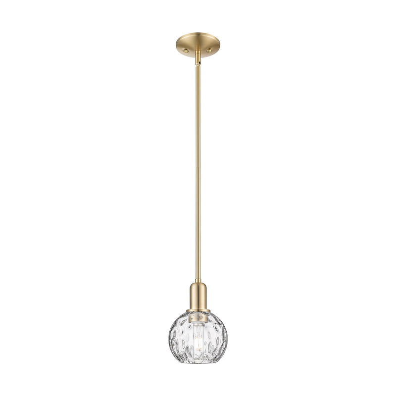 Innovations Athens 6in 1-Light Mini Pendant | Industrial Champagne Bronze Steel and Clear Water Glass | Kitchen Island & Dining | Model 716-1S-CB-G1215-6