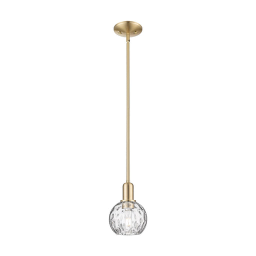 Innovations Athens 6in 1-Light Mini Pendant | Industrial Champagne Bronze Steel and Clear Water Glass | Kitchen Island & Dining | Model 716-1S-CB-G1215-6