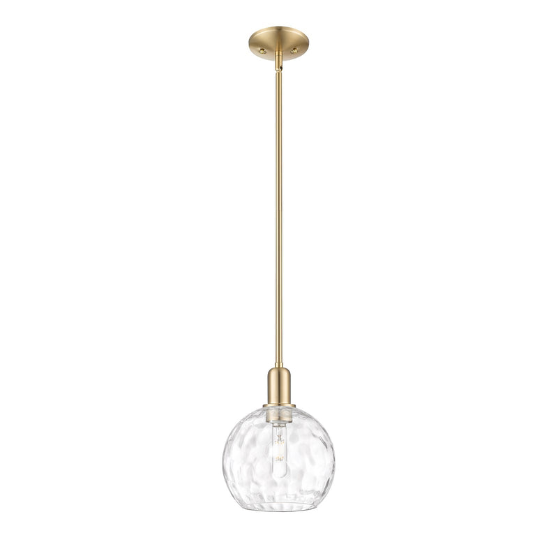 Innovations Athens 8in 1-Light Mini Pendant | Industrial Champagne Bronze Steel and Clear Water Glass | Kitchen Island & Dining | Model 716-1S-CB-G1215-8