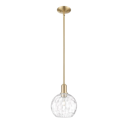 Innovations Athens 8in 1-Light Mini Pendant | Industrial Champagne Bronze Steel and Clear Water Glass | Kitchen Island & Dining | Model 716-1S-CB-G1215-8