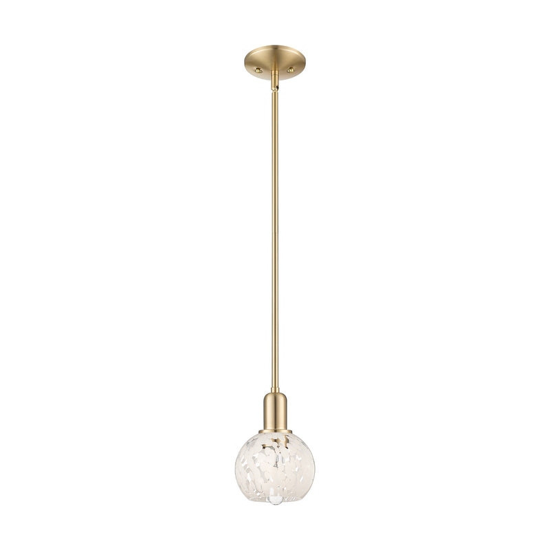 Innovations White Mouchette 6in 1-Light Mini Pendant | Industrial Champagne Bronze Steel and White Glass | Kitchen Island & | Model 716-1S-CB-G1216-6WM