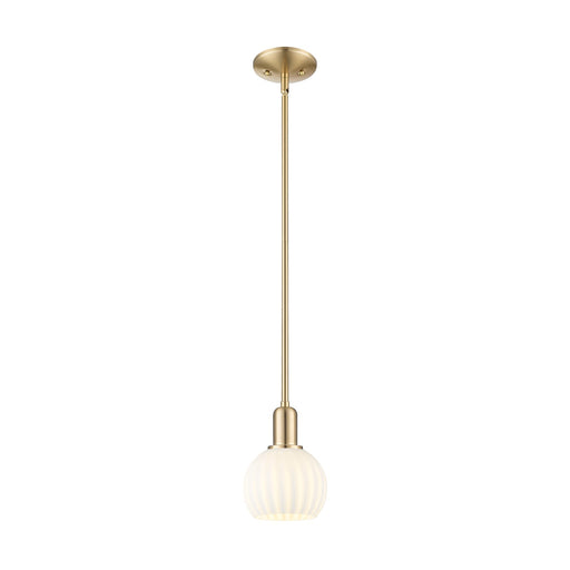 Innovations Arcadia 6in 1-Light Mini Pendant | Industrial Champagne Bronze Steel and White Venetian Glass | Kitchen Island & | Model 716-1S-CB-G1217-6WV