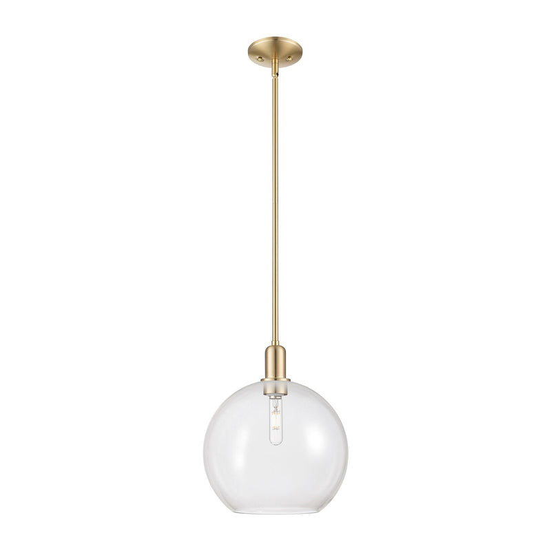 Innovations Athens 12in 1-Light Mini Pendant | Industrial Champagne Bronze Steel and Clear Glass | Kitchen Island & Dining Room | Model 716-1S-CB-G122-12