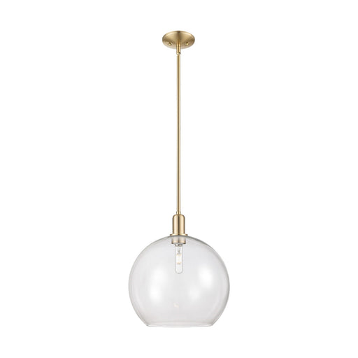Innovations Athens 14in 1-Light Mini Pendant | Industrial Champagne Bronze Steel and Clear Glass | Kitchen Island & Dining Room | Model 716-1S-CB-G122-14