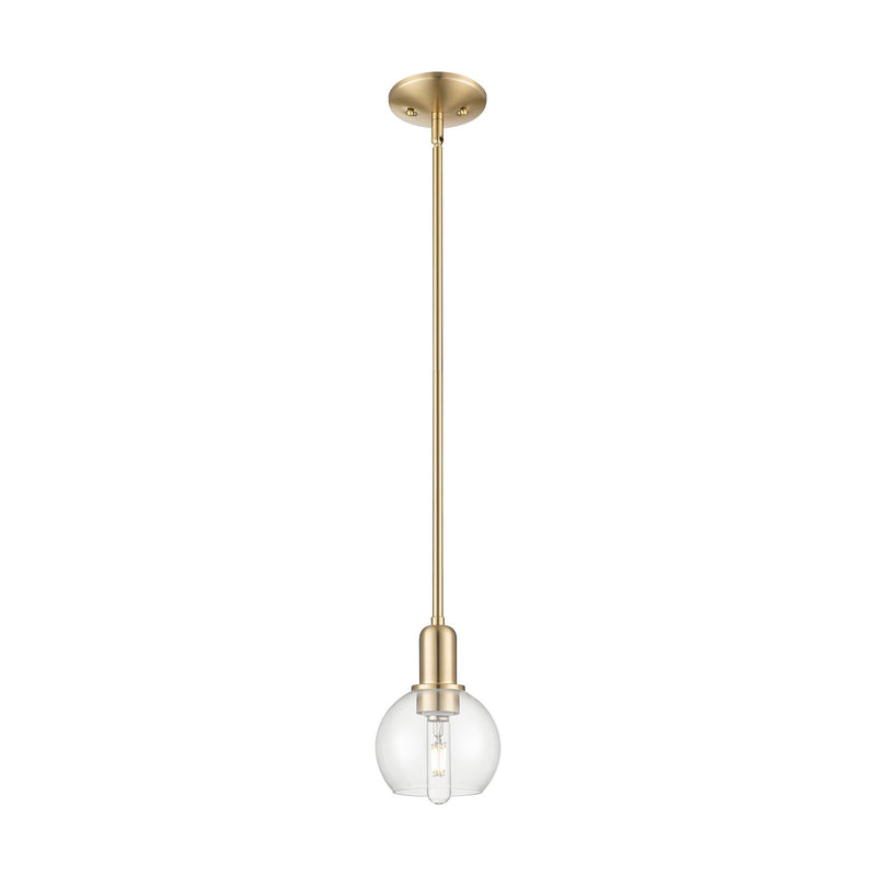 Innovations Athens 6in 1-Light Mini Pendant | Industrial Champagne Bronze Steel and Clear Glass | Kitchen Island & Dining Room | Model 716-1S-CB-G122-6
