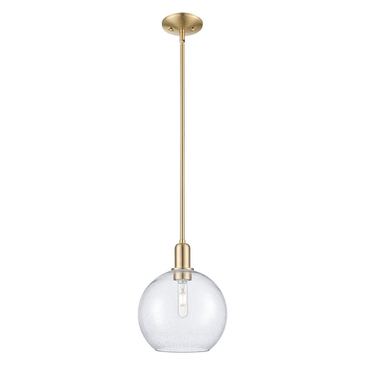 Innovations Athens 10in 1-Light Mini Pendant | Industrial Champagne Bronze Steel and Seedy Glass | Kitchen Island & Dining Room | Model 716-1S-CB-G124-10