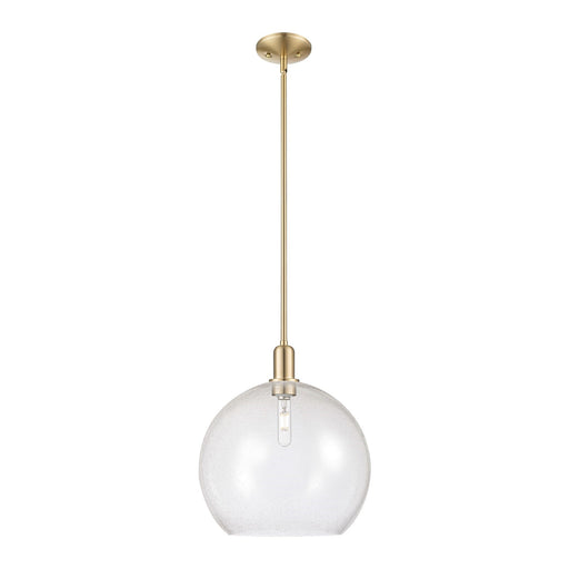 Innovations Athens 14in 1-Light Mini Pendant | Industrial Champagne Bronze Steel and Seedy Glass | Kitchen Island & Dining Room | Model 716-1S-CB-G124-14