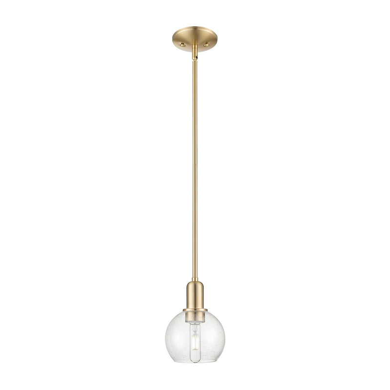 Innovations Athens 6in 1-Light Mini Pendant | Industrial Champagne Bronze Steel and Seedy Glass | Kitchen Island & Dining Room | Model 716-1S-CB-G124-6