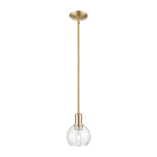Innovations Athens 6in 1-Light Mini Pendant | Industrial Champagne Bronze Steel and Seedy Glass | Kitchen Island & Dining Room | Model 716-1S-CB-G124-6