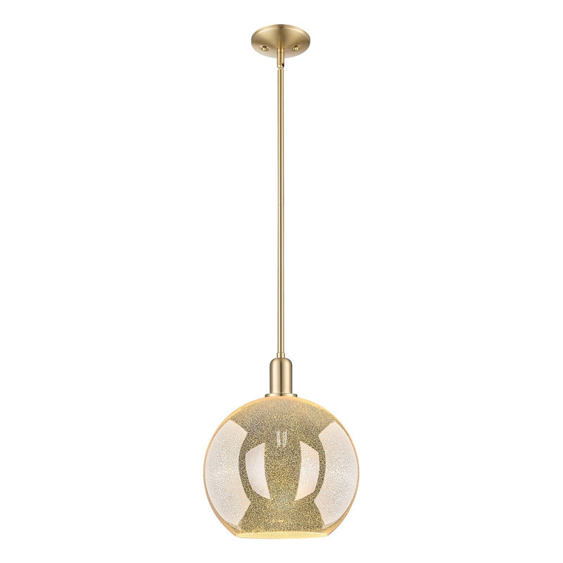 Innovations Athens 12in 1-Light Mini Pendant | Industrial Champagne Bronze Steel and Mercury Glass | Kitchen Island & Dining | Model 716-1S-CB-G128-12
