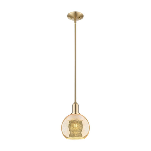Innovations Athens 8in 1-Light Mini Pendant | Industrial Champagne Bronze Steel and Mercury Glass | Kitchen Island & Dining Room | Model 716-1S-CB-G128-8