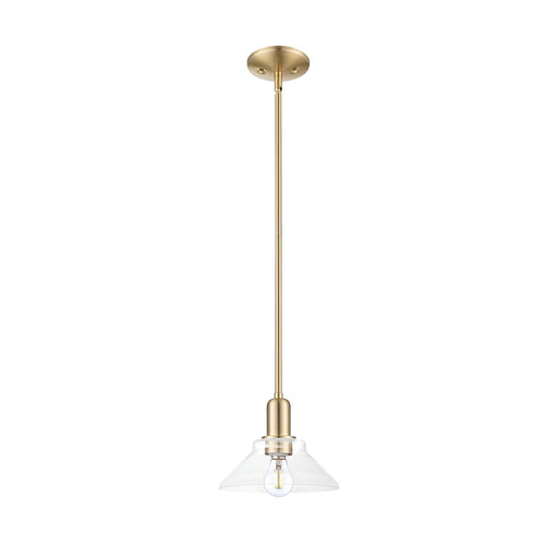 Innovations Orwell 8in 1-Light Mini Pendant | Industrial Champagne Bronze Steel and Clear Glass | Kitchen Island & Dining Room | Model 716-1S-CB-G132
