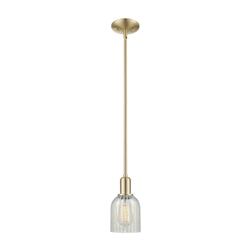 Innovations Caledonia 5in 1-Light Mini Pendant | Industrial Champagne Bronze Steel and Mouchette Glass | Kitchen Island & Dining | Model 716-1S-CB-G2511